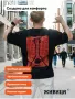 Плотная футболка оверсайз с принтом в русском стиле "Балалайка"